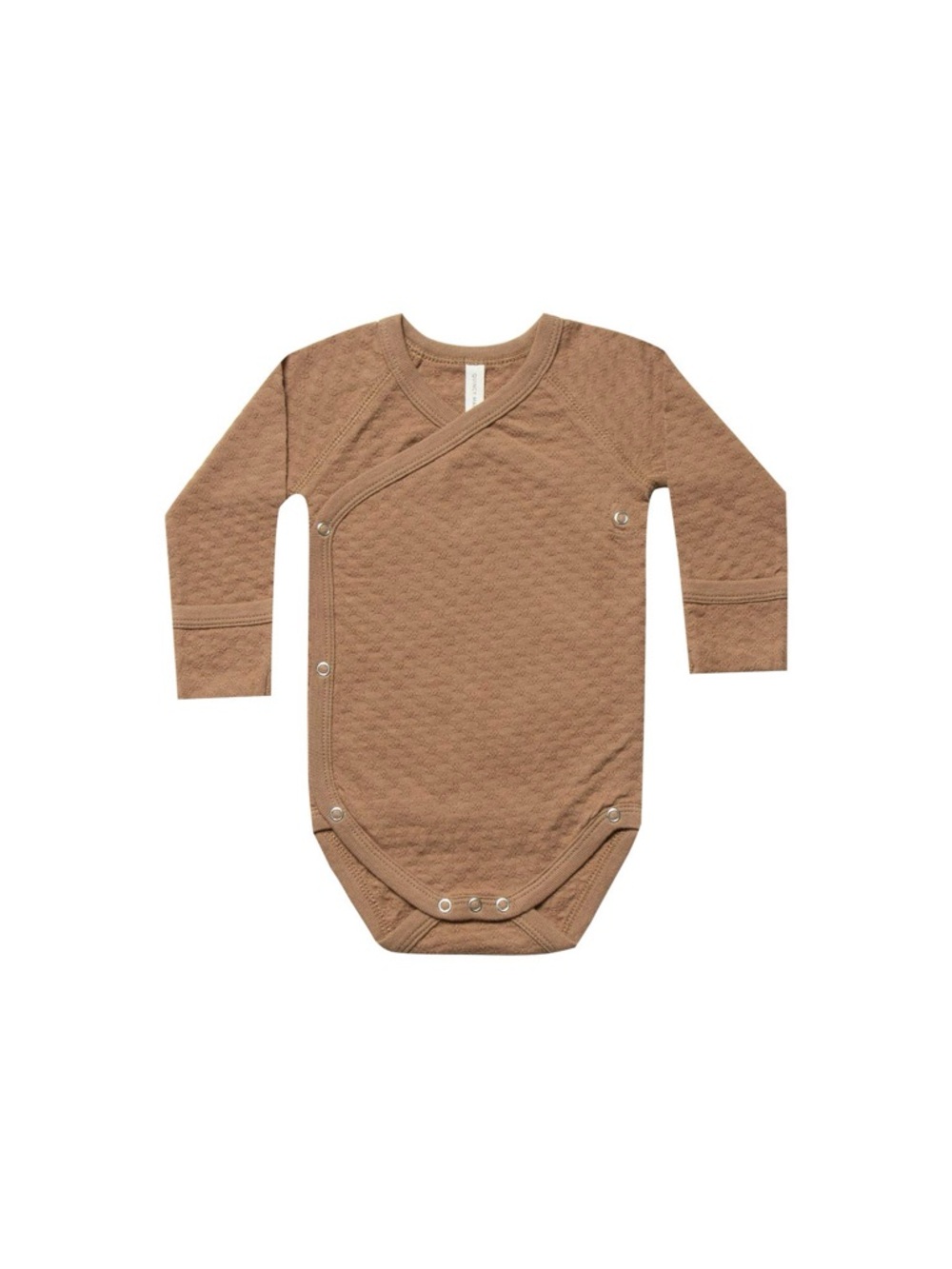 Quincy Mae Long Sleeve Pointelle Kimono One-Piece Bodysuit onesie